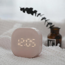 Load image into Gallery viewer, Electronic Square Silent Bedside Alarm Clock Intelligent Temperature Sensing Magnetic Attraction Desk Clock Mini Battery Operated Alarm Clock Home Decor