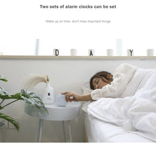 Load image into Gallery viewer, Electronic Square Silent Bedside Alarm Clock Intelligent Temperature Sensing Magnetic Attraction Desk Clock Mini Battery Operated Alarm Clock Home Decor