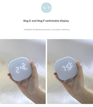 Load image into Gallery viewer, Electronic Square Silent Bedside Alarm Clock Intelligent Temperature Sensing Magnetic Attraction Desk Clock Mini Battery Operated Alarm Clock Home Decor
