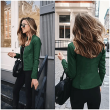 Load image into Gallery viewer, Elegance Autumn And Winter New Solid Color Jacket For Women's PU Leather Warmth Fashion Long-Sleeved Jacket For Women