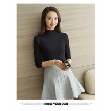 Load image into Gallery viewer, Elegance Solid White and Black Tops,Sweaters Winter Long Sleeve Turtleneck Pullovers Women's Sweaters Female Clothing