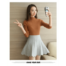 Load image into Gallery viewer, Elegance Solid White and Black Tops,Sweaters Winter Long Sleeve Turtleneck Pullovers Women's Sweaters Female Clothing