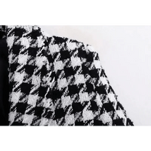 Load image into Gallery viewer, Elegance Women Tweed Jackets Fashionable Office Ladies Black Tassel Houndstooth Coats Female Autumn Vintage Thick Plaid Coat Girls Chic