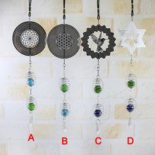 Load image into Gallery viewer, Elegant 3D Metal Hanging Wind Hanging Spinners Spiral Wind Chimes Wind Sculptures With Gazing Ball Spiral Tail Stainless Steel Spin Decor For Indoor Outdoor Spinner Wind Chime With Spiral Tail Ball Center Home Decor