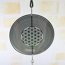 Load image into Gallery viewer, Elegant 3D Metal Hanging Wind Hanging Spinners Spiral Wind Chimes Wind Sculptures With Gazing Ball Spiral Tail Stainless Steel Spin Decor For Indoor Outdoor Spinner Wind Chime With Spiral Tail Ball Center Home Decor
