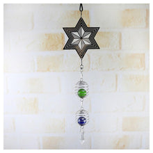 Load image into Gallery viewer, Elegant 3D Metal Hanging Wind Hanging Spinners Spiral Wind Chimes Wind Sculptures With Gazing Ball Spiral Tail Stainless Steel Spin Decor For Indoor Outdoor Spinner Wind Chime With Spiral Tail Ball Center Home Decor