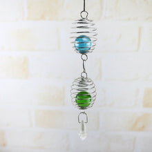 Load image into Gallery viewer, Elegant 3D Metal Hanging Wind Hanging Spinners Spiral Wind Chimes Wind Sculptures With Gazing Ball Spiral Tail Stainless Steel Spin Decor For Indoor Outdoor Spinner Wind Chime With Spiral Tail Ball Center Home Decor
