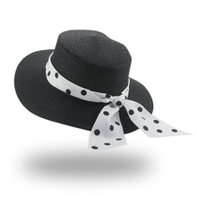 Load image into Gallery viewer, Elegant Adult Bucket Hat Beach Summer Straw Hats for Women Beach Sun Straw Hat Wide Luxury Comfortable Hat Flat Top Ribbon Bowknot Elegant Luxury Women Summer Hat 56-58cm