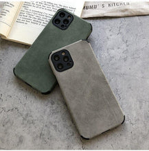 Load image into Gallery viewer, Elegant Black Green Leather Phone Case For iPhone 13 12 11 Pro Max Mini Business Soft Shockproof Back Cover Leather Case for iPhone Durable Lightweight Shockproof Slim Back Cover Compatible with iPhone