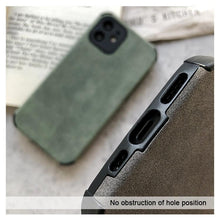 Load image into Gallery viewer, Elegant Black Green Leather Phone Case For iPhone 13 12 11 Pro Max Mini Business Soft Shockproof Back Cover Leather Case for iPhone Durable Lightweight Shockproof Slim Back Cover Compatible with iPhone