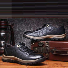 Load image into Gallery viewer, Elegant Black Leather Mens Business Boots Platform Winter Sneakers Without Lace Safety Shoe Quick-Drying Tactical Shoe Comfortable Sneaker Hiker Lightweight Ankle Motorcycle Mountain Running Short Boot