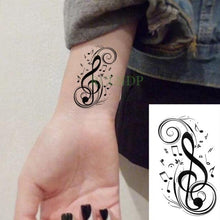 Load image into Gallery viewer, Elegant Black Music Notes Waterproof Sticker Tattoos Temporary Chest Shoulder Tattoos For Men Women