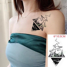 Load image into Gallery viewer, Elegant Black Waterproof Temporary Tattoo Stickers Moon Hill Modern Body Art Stickers Hand Foot High Quality For Womens