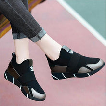 Load image into Gallery viewer, Elegant Black Women Sneakers Vulcanized Shoes Ladies Casual Shoes Breathable Walking Mesh Flats Sport Running Women's Lightweight Simple Espadrilles Everyday Walking Fashion Shoes