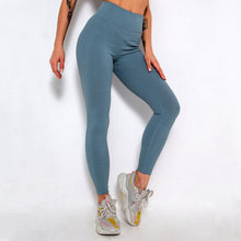 Load image into Gallery viewer, Elegant Blue Yoga Pants High Waisted Gym Leggings Yoga Leggings Seamless Gym Push Up Workout Stretch Fitness Sweatpants Ultra Soft Leggings Tight Sport Women Fitness Seamless Female Legging Tummy Control Running Pants For Training