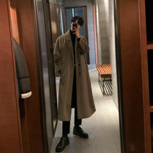 Load image into Gallery viewer, Elegant Brown Men Casual Overcoat Autumn Stylish New Trendy Warm Long Coat Elegant Warm Retro New Long Sleeve Comfortable Coat Classic Full Length Gentleman Overcoat