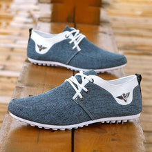 Load image into Gallery viewer, Elegant Casual Mens Shoes Lace-Up Linen Cloth Breathable Mens Canvas Shoes Flats Driving Walking Shoes Driving Sneakers Casual Cloth Shoes Lightweight Outdoor Shoes