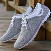 Load image into Gallery viewer, Elegant Casual Mens Shoes Lace-Up Linen Cloth Breathable Mens Canvas Shoes Flats Driving Walking Shoes Driving Sneakers Casual Cloth Shoes Lightweight Outdoor Shoes