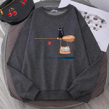 Load image into Gallery viewer, Elegant Cute Cat Print Sweatshirts Women Casual Crewneck Sportswear Fleece Warm Fleece Sweatshirt Loose Autumn Clothes Casual Women's Printed Hooded Sweatshirt Loose Tunic Blouse Top Utility Pockets Ladies Sweatshirts
