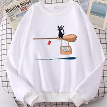 Load image into Gallery viewer, Elegant Cute Cat Print Sweatshirts Women Casual Crewneck Sportswear Fleece Warm Fleece Sweatshirt Loose Autumn Clothes Casual Women's Printed Hooded Sweatshirt Loose Tunic Blouse Top Utility Pockets Ladies Sweatshirts