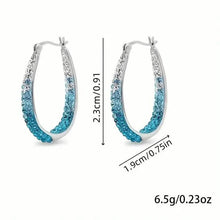 Load image into Gallery viewer, Elegant Dual Tone Gradient Glitter Hoop Earrings