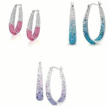 Load image into Gallery viewer, Elegant Dual Tone Gradient Glitter Hoop Earrings