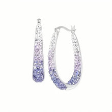 Load image into Gallery viewer, Elegant Dual Tone Gradient Glitter Hoop Earrings