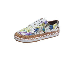 Load image into Gallery viewer, Elegant Floral Womens Sneakers Printed Lace Up Flat Shoes Fashion Round Toe Shoes Women Casual Sneakers Comfortable Tennis Shoes For Walking