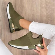 Load image into Gallery viewer, Elegant Green Women Sneakers Slip-On Solid Color Sneakers Sport Mesh Casual Shoes Fashion Autumn Running And Walking Lace-up Breathable Casual Comfortable Walking Sneakers