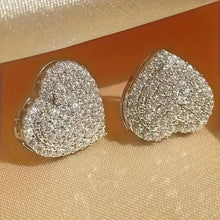 Load image into Gallery viewer, Elegant Heart-Shaped Zirconia Stud Earrings