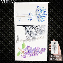 Load image into Gallery viewer, Elegant Lavender Flower Tattoo Stickers Temporary Waterproof Colorful Modern Children Tattoo