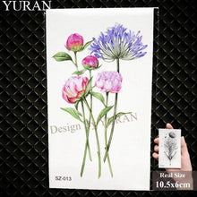 Load image into Gallery viewer, Elegant Lavender Flower Tattoo Stickers Temporary Waterproof Colorful Modern Children Tattoo
