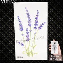 Load image into Gallery viewer, Elegant Lavender Flower Tattoo Stickers Temporary Waterproof Colorful Modern Children Tattoo