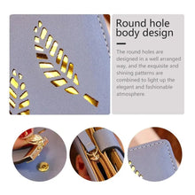 Load image into Gallery viewer, Elegant Leaf Zipper PU Leather Women Wallet Retro Card Holder Modern Design Wallet Excellent Gift