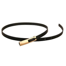 Load image into Gallery viewer, Elegant Leather Adjustable Thin Belt For Women Unique Black Design Ladies Belt High Quality Charming Waistbands For Dress