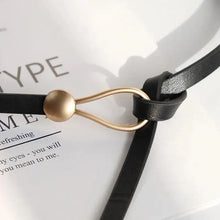 Load image into Gallery viewer, Elegant Leather Adjustable Thin Belt For Women Unique Black Design Ladies Belt High Quality Charming Waistbands For Dress