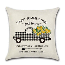 Load image into Gallery viewer, Elegant Linen Cushion Cover Black White Plaid Flower Pillow Case Throw Pillow Covers Waterproof Summer Outdoor Pillow Covers Home Summer Pillow Covers Home Decorative Pillows Cover For Sofa 45x45CM