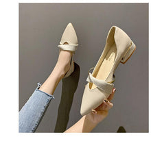 Load image into Gallery viewer, Elegant Low Heel Women Summer Pointed-Toe Slippers Slip On Office Shoes Luxury Women Slip On Comfortable Pointed Toe Womens Loafers Backless Low Heel Slide Slippers