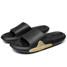 Load image into Gallery viewer, Elegant Men Black Soft Slides Light-Weight Anti-Slip Home Slippers Summer Anti-Odor House Shoes Unisex Shower Bathroom Slipper EVA Massage Foam Super Soft Non-Slip Slippers