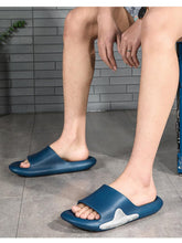 Load image into Gallery viewer, Elegant Men Black Soft Slides Light-Weight Anti-Slip Home Slippers Summer Anti-Odor House Shoes Unisex Shower Bathroom Slipper EVA Massage Foam Super Soft Non-Slip Slippers