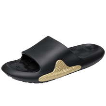 Load image into Gallery viewer, Elegant Men Black Soft Slides Light-Weight Anti-Slip Home Slippers Summer Anti-Odor House Shoes Unisex Shower Bathroom Slipper EVA Massage Foam Super Soft Non-Slip Slippers