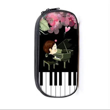 Load image into Gallery viewer, Elegant Music Note Piano Pen Case Holder Stylish Black/White Pencil Bag Guitar Pencil Case Unique Stationery Case For School