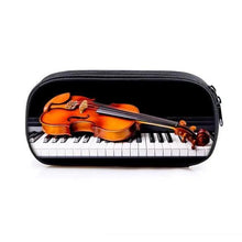 Load image into Gallery viewer, Elegant Music Note Piano Pen Case Holder Stylish Black/White Pencil Bag Guitar Pencil Case Unique Stationery Case For School