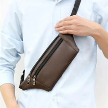 Load image into Gallery viewer, Elegant New Black Mens Leather Waist Bag Adjustable Strap Outdoors Fanny Pack Comfortable Luxury Design For Men