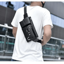 Load image into Gallery viewer, Elegant New Black Mens Leather Waist Bag Adjustable Strap Outdoors Fanny Pack Comfortable Luxury Design For Men