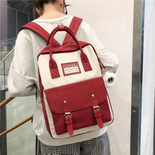 Load image into Gallery viewer, Elegant Nylon Candy Color Waterproof School Bags for Teenagers Girls And Women Nice Patchwork On Backpack For Female