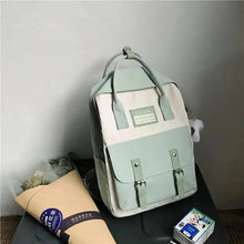 Load image into Gallery viewer, Elegant Nylon Candy Color Waterproof School Bags for Teenagers Girls And Women Nice Patchwork On Backpack For Female