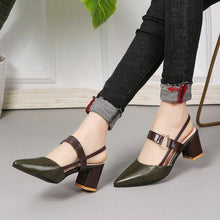 Load image into Gallery viewer, Elegant Office Sandals Women's Summer New Pointy Sandals Fashion Woman Shoes Low Flats Shoes Mules Slip On Closed Toe Low Heels Sandal Cute Shoes