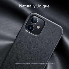 Load image into Gallery viewer, Elegant Phone Protection Back Cover Designed for iPhone 12 Pro Max Case Leather Cover for iPhone 12 mini 12 Pro Max Genuine Leather Case for iPhone 12 12Pro Luxury Black Phone Case For Businessman