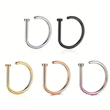 Load image into Gallery viewer, Elegant Punk-Style Stainless Steel Nose Rings - Clip-On Non-Piercing Design